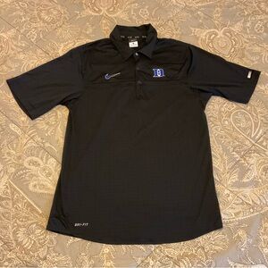 EUC Nike Elite Duke University Blue Devils Black Polo Shirt Sz Small
